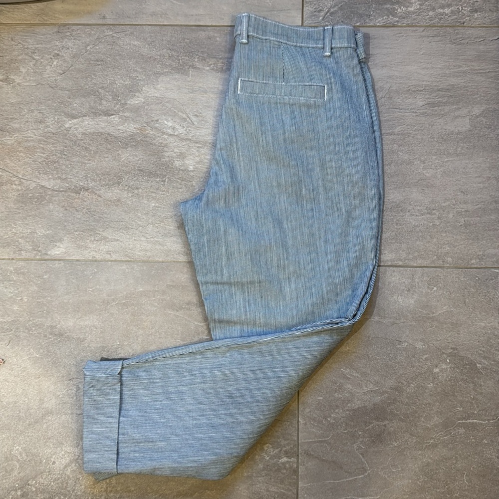 New Yoga Jeans Striped Cropped Pants